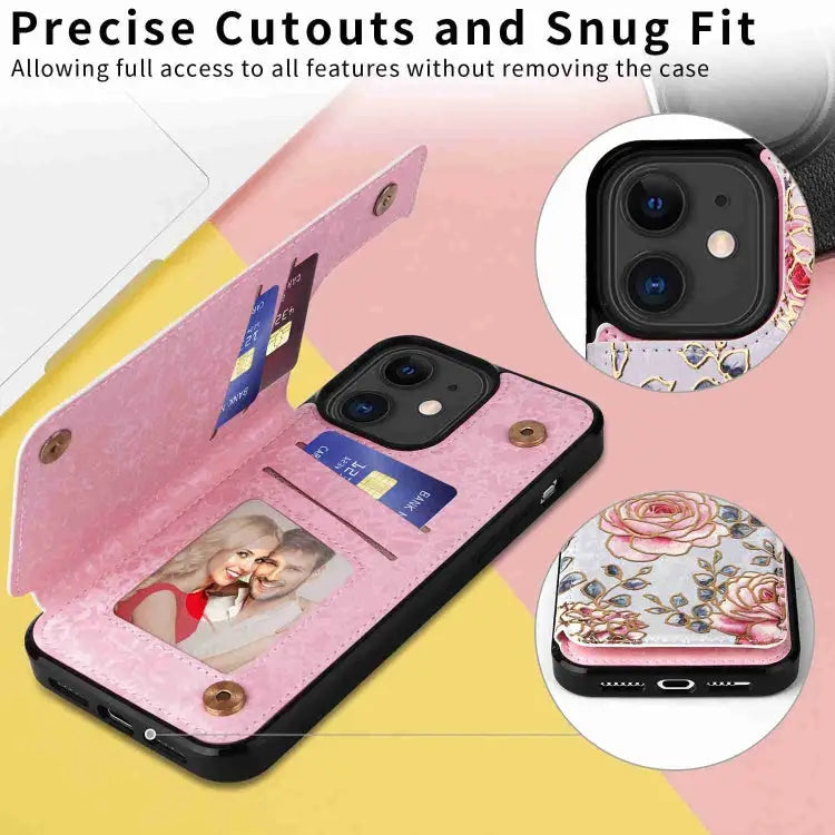 Printed Double Buckle RFID Anti-theft Phone Case For iPhone XS Max For iPhone 8 Plus / 7 Plus - Apple Accessories