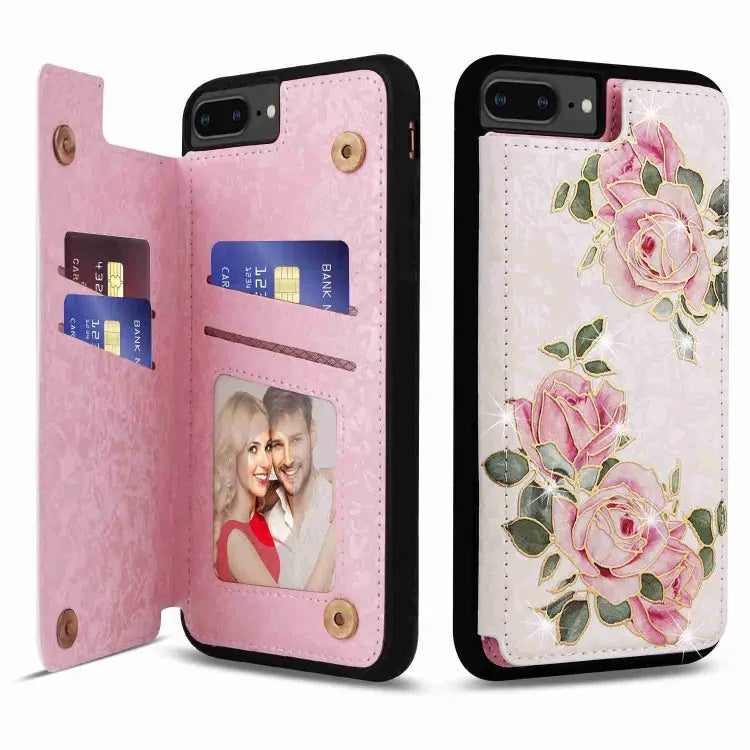 Printed Double Buckle RFID Anti-theft Phone Case For iPhone XS Max For iPhone 8 Plus / 7 Plus - For iPhone 8 Plus / 7
