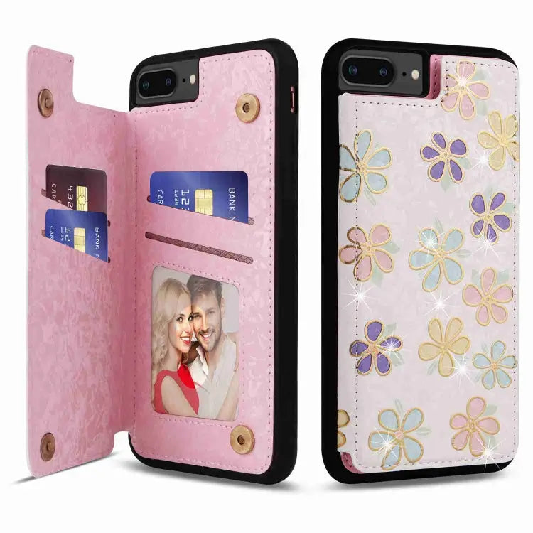 Printed Double Buckle RFID Anti-theft Phone Case For iPhone XS Max For iPhone 8 Plus / 7 Plus - For iPhone 8 Plus / 7