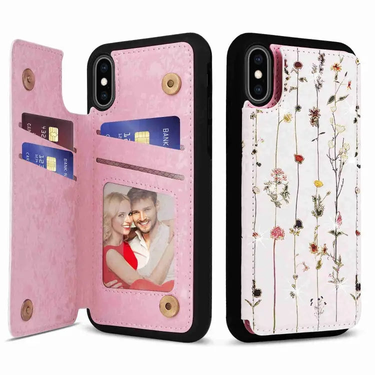 Printed Double Buckle RFID Anti-theft Phone Case For iPhone XS Max For iPhone 8 Plus / 7 Plus - For iPhone XS / X