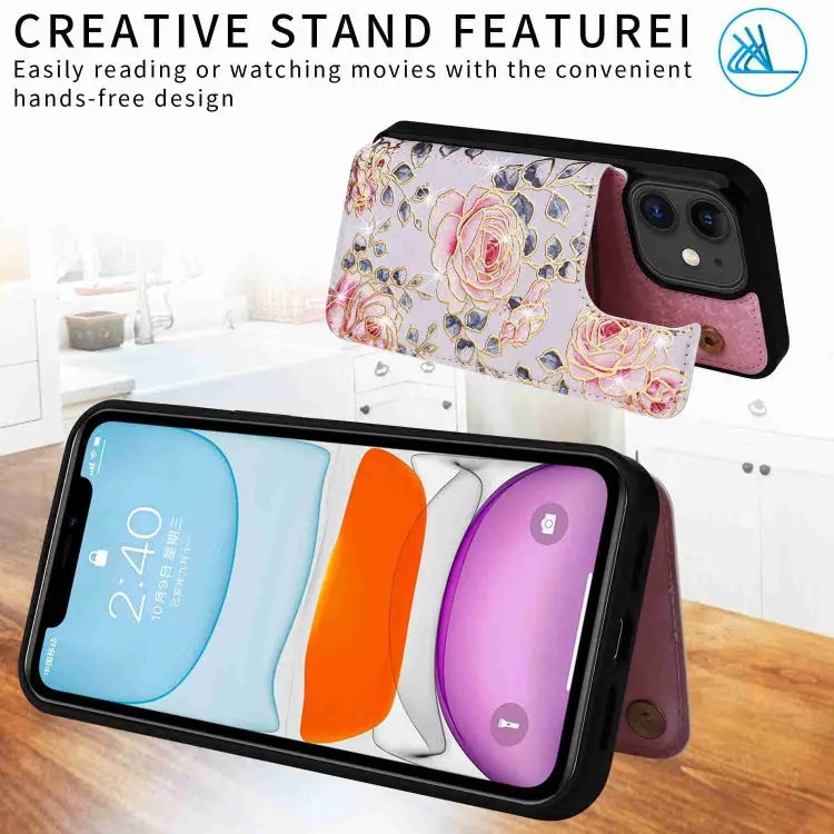 Printed Double Buckle RFID Anti-theft Phone Case For iPhone XS Max For iPhone 8 Plus / 7 Plus - Apple Accessories