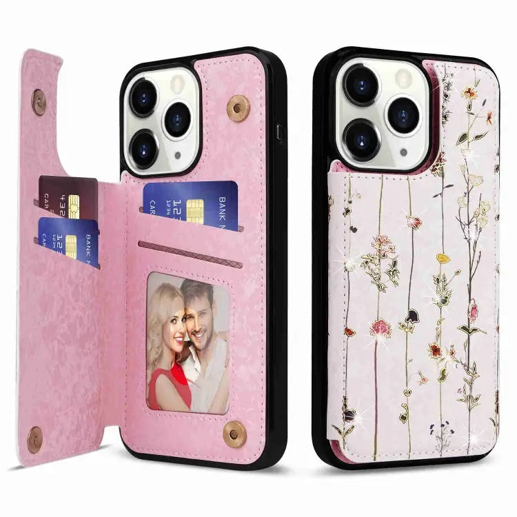 Printed Double Buckle RFID Anti-theft Phone Case For iPhone XS Max For iPhone 8 Plus / 7 Plus - For iPhone 11 Pro