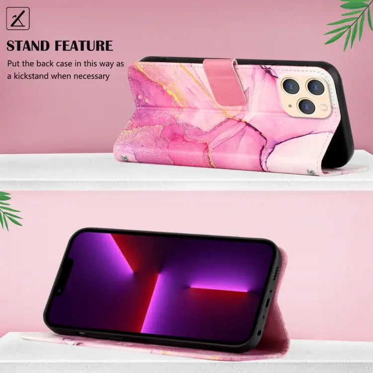 PT003 Marble Pattern Flip Leather Phone Case For iPhone 11 Pro Max For iPhone SE 2022 / SE 2020 / 8 / 7 For iPhone X