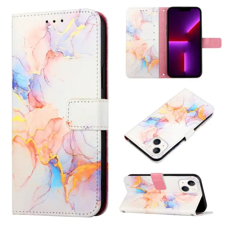 PT003 Marble Pattern Flip Leather Phone Case For iPhone 13 mini For iPhone 13 For iPhone 13 Pro For iPhone 13 Pro Max