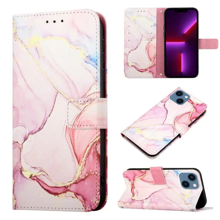 PT003 Marble Pattern Flip Leather Phone Case For iPhone 13 mini For iPhone 13 For iPhone 13 Pro For iPhone 13 Pro Max