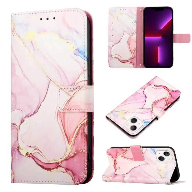 PT003 Marble Pattern Flip Leather Phone Case For iPhone 13 mini For iPhone 13 For iPhone 13 Pro For iPhone 13 Pro Max