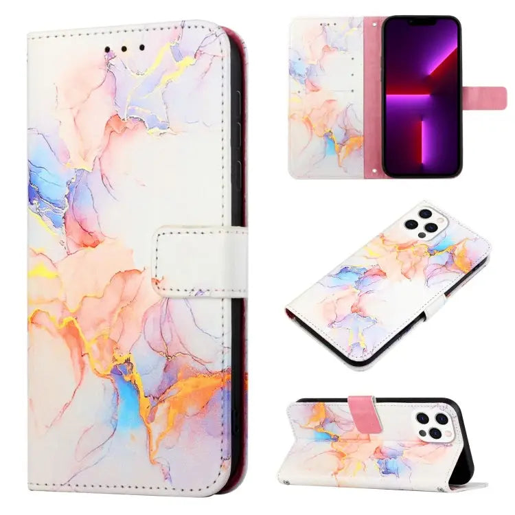PT003 Marble Pattern Flip Leather Phone Case For iPhone 13 mini For iPhone 13 For iPhone 13 Pro For iPhone 13 Pro Max