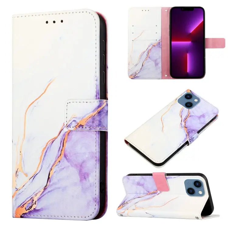 PT003 Marble Pattern Flip Leather Phone Case For iPhone 13 mini For iPhone 13 For iPhone 13 Pro For iPhone 13 Pro Max