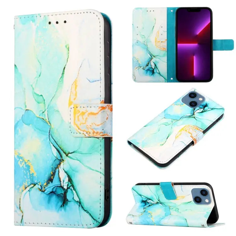 PT003 Marble Pattern Flip Leather Phone Case For iPhone 13 mini For iPhone 13 For iPhone 13 Pro For iPhone 13 Pro Max