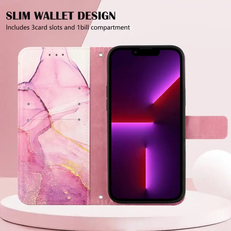 PT003 Marble Pattern Flip Leather Phone Case For iPhone XR - Apple Accessories
