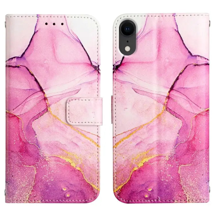 PT003 Marble Pattern Flip Leather Phone Case For iPhone XR - Apple Accessories