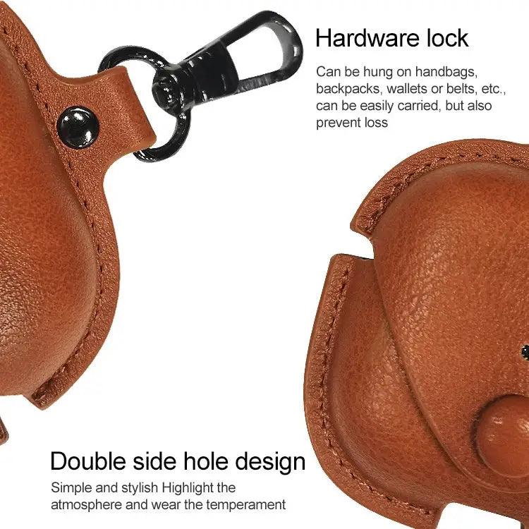 PU Leather Protective Case with Metal Buckle for AirPods 3 For AirPods 3 - For AirPods 3 / Brown