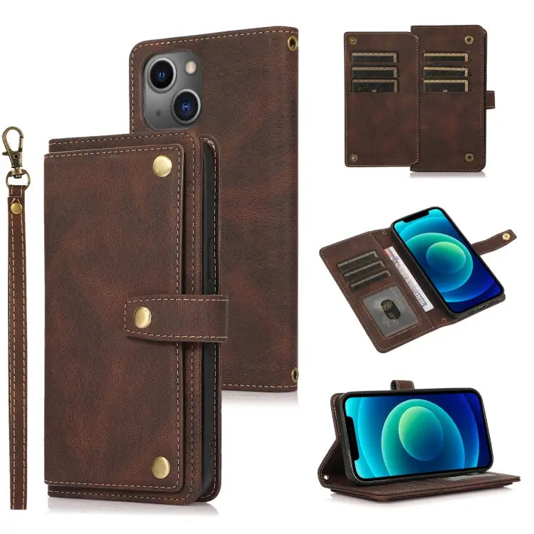 PU + TPU Horizontal Flip Leather Case with Holder & Card Slot & Wallet & Lanyard For iPhone 13 For iPhone 13 Pro
