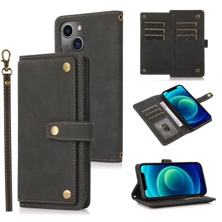 PU + TPU Horizontal Flip Leather Case with Holder & Card Slot & Wallet & Lanyard For iPhone 13 For iPhone 13 Pro