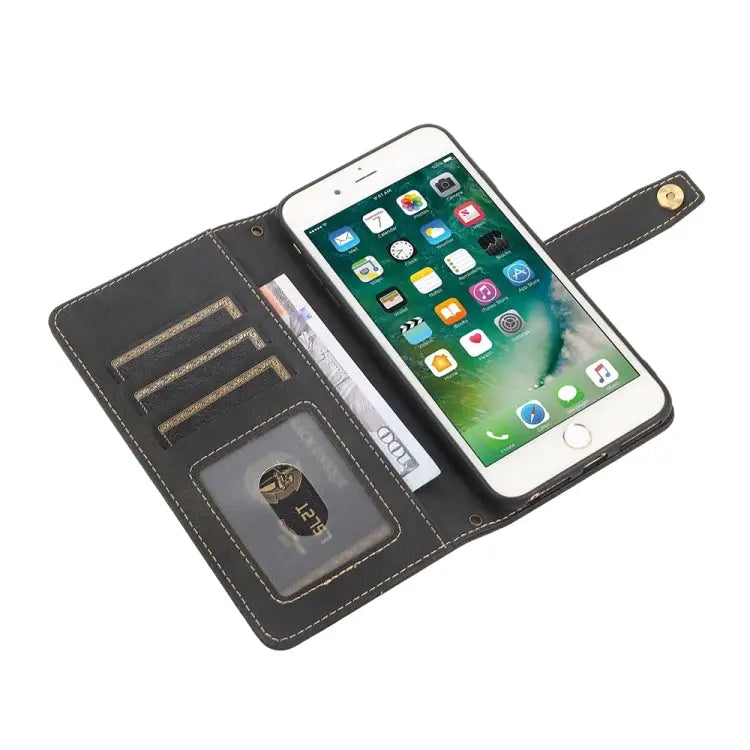 PU + TPU Horizontal Flip Leather Case with Holder & Card Slot & Wallet & Lanyard For iPhone 8 Plus & 7 Plus For iPhone