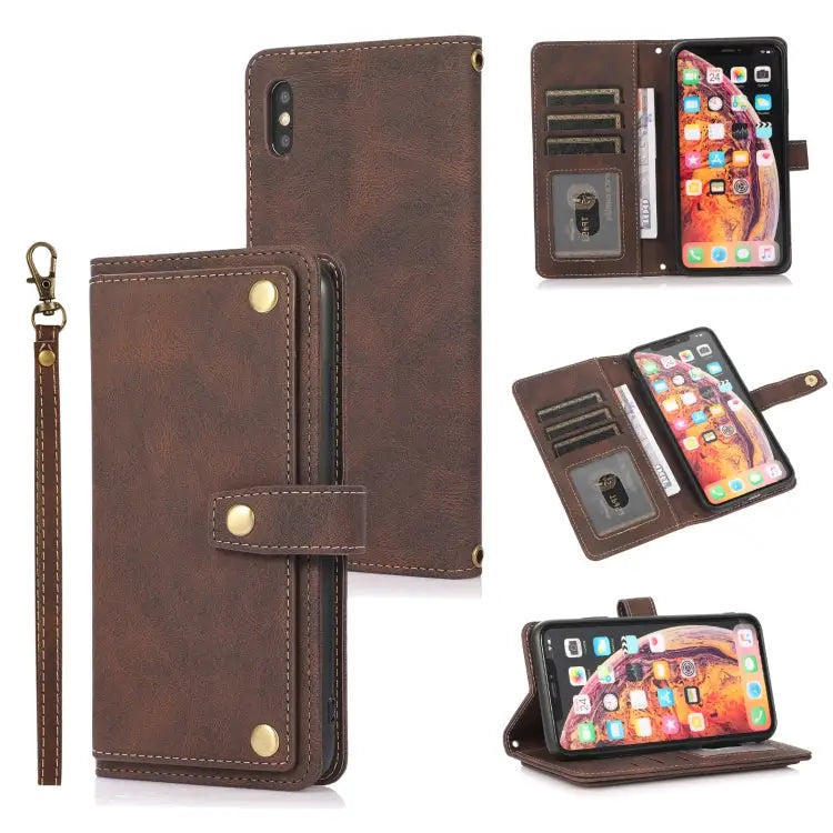 PU + TPU Horizontal Flip Leather Case with Holder & Card Slot & Wallet & Lanyard For iPhone 8 Plus & 7 Plus For iPhone