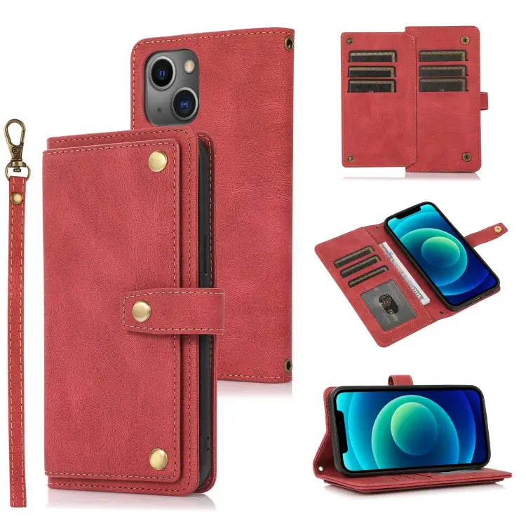 PU + TPU Horizontal Flip Leather Case with Holder & Card Slot & Wallet & Lanyard For iPhone 13 For iPhone 13 Pro