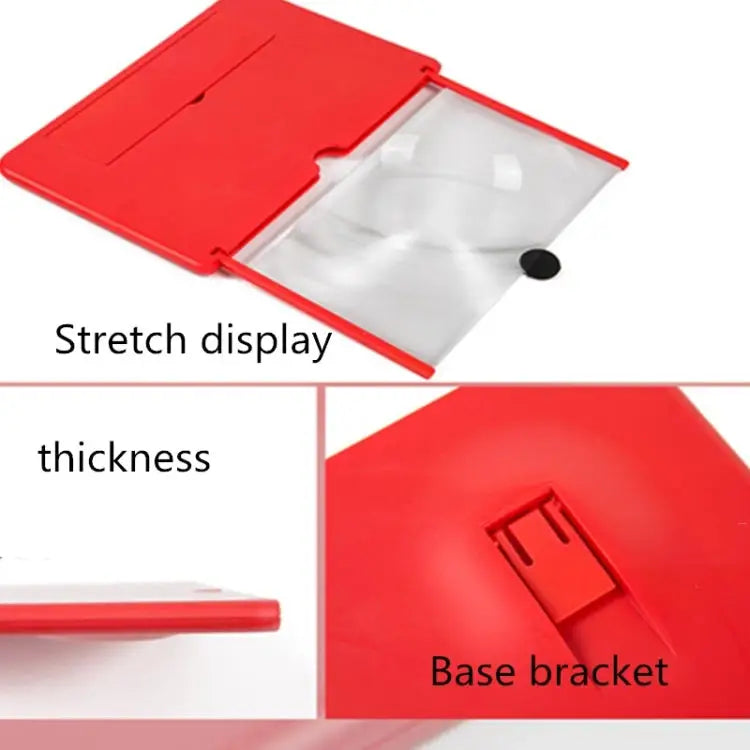 Pull-out Mobile Phone Screen Magnifier 3D Video Desktop Mobile Phone Holder 10 inch 12 inch