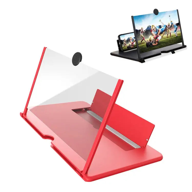 Pull-out Typed Ultra-clear 3D Mobile Phone Screen Stretching Bracket Amplifier 10 inch 12 inch - 12 inch / Red