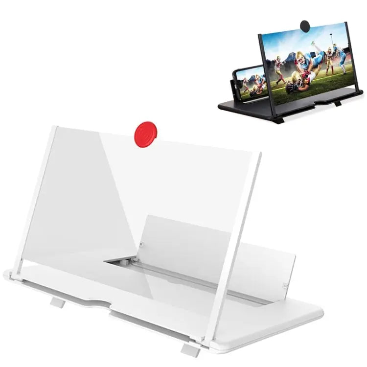 Pull-out Typed Ultra-clear 3D Mobile Phone Screen Stretching Bracket Amplifier 10 inch 12 inch - 12 inch / White