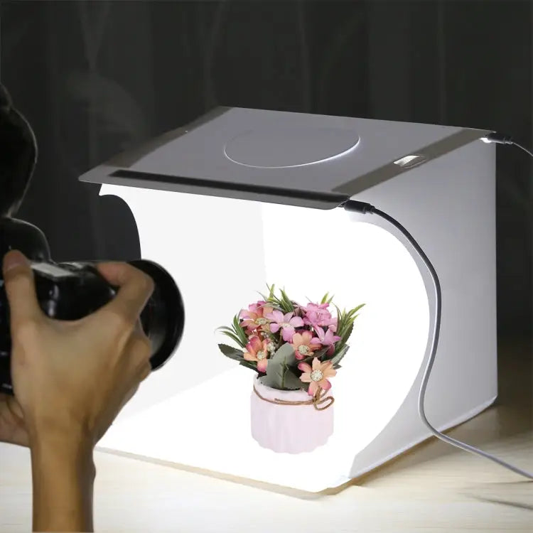 PULUZ 20cm Include 2 LED Panels Folding Portable 1100LM Light Photo Lighting Studio Shooting Tent Box Kit with 6 Colors