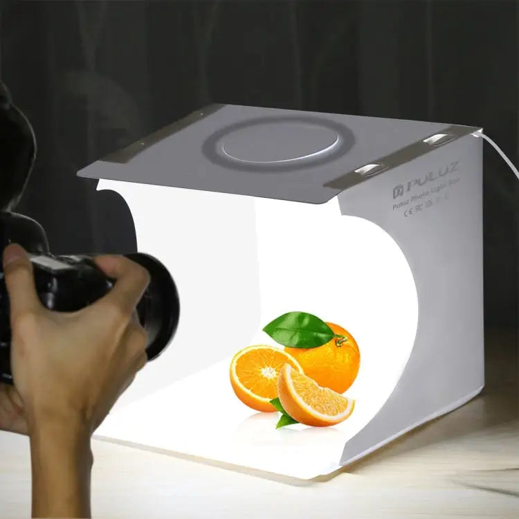 PULUZ 23cm Ring LED Panel Folding Portable Light Photo Lighting Studio Shooting Tent Box Kit with 6 Colors Backdrops