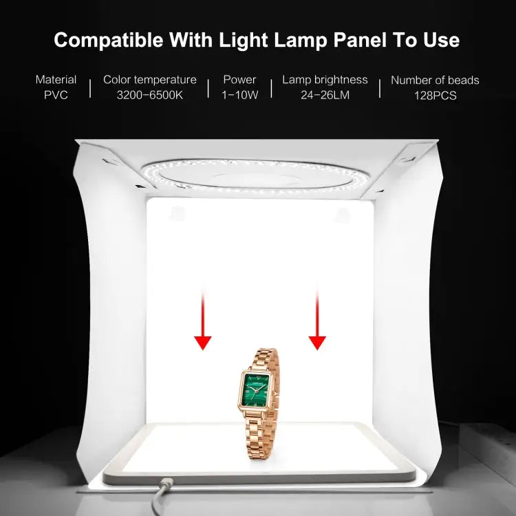 PULUZ 30cm Folding Portable Ring Light Board Photo Lighting Studio Shooting Tent Box Kit with 6 Colors Backdrops (Black
