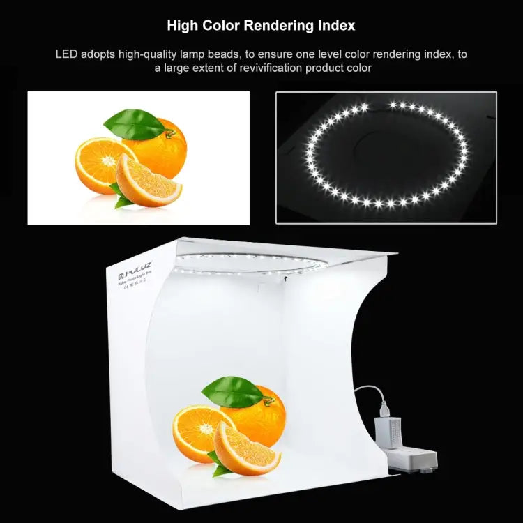 PULUZ 30cm Folding Portable Ring Light Board Photo Lighting Studio Shooting Tent Box Kit with 6 Colors Backdrops (Black