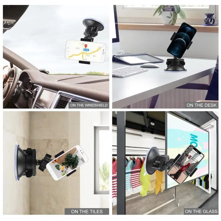 PULUZ 360 Degree Rotating Suction Cup Clamp Holder Bracket For iPhone Galaxy Huawei Xiaomi Sony HTC Google and other