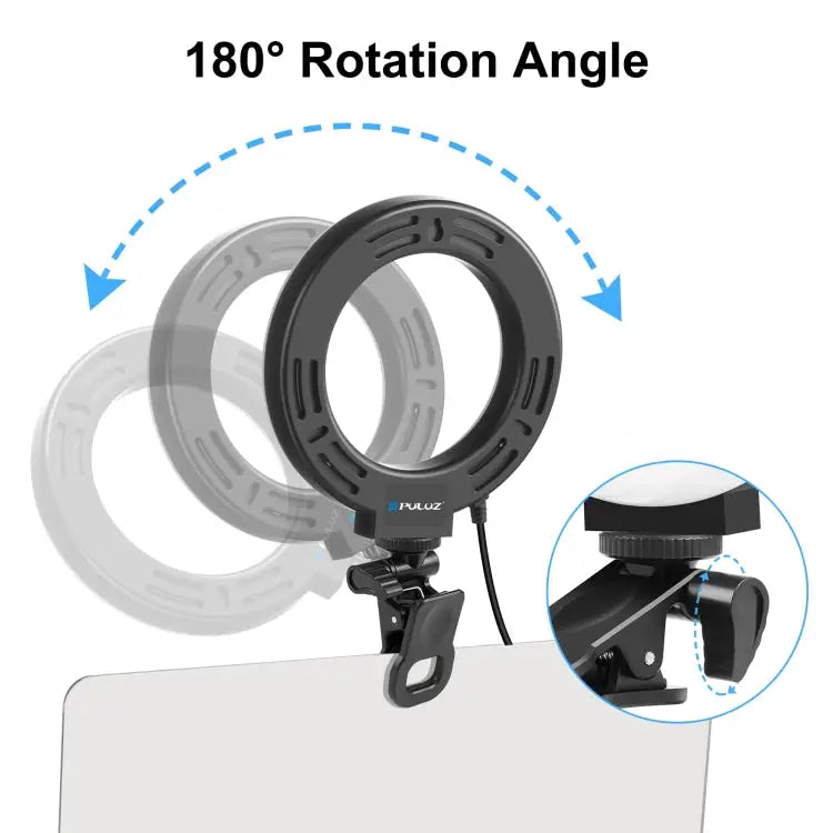 PULUZ 4.7 inch 12cm Ring Selfie Light 3 Modes USB Dimmable Dual Color Temperature LED Curved Vlogging Photography Video