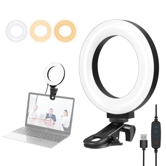 PULUZ 4.7 inch 12cm Ring Selfie Light 3 Modes USB Dimmable Dual Color Temperature LED Curved Vlogging Photography Video