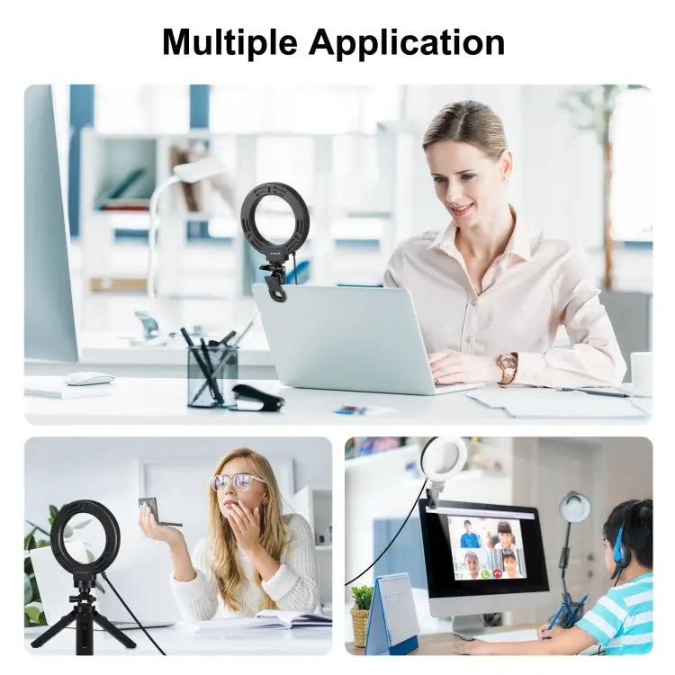 PULUZ 4.7 inch 12cm Ring Selfie Light 3 Modes USB Dimmable Dual Color Temperature LED Curved Vlogging Photography Video