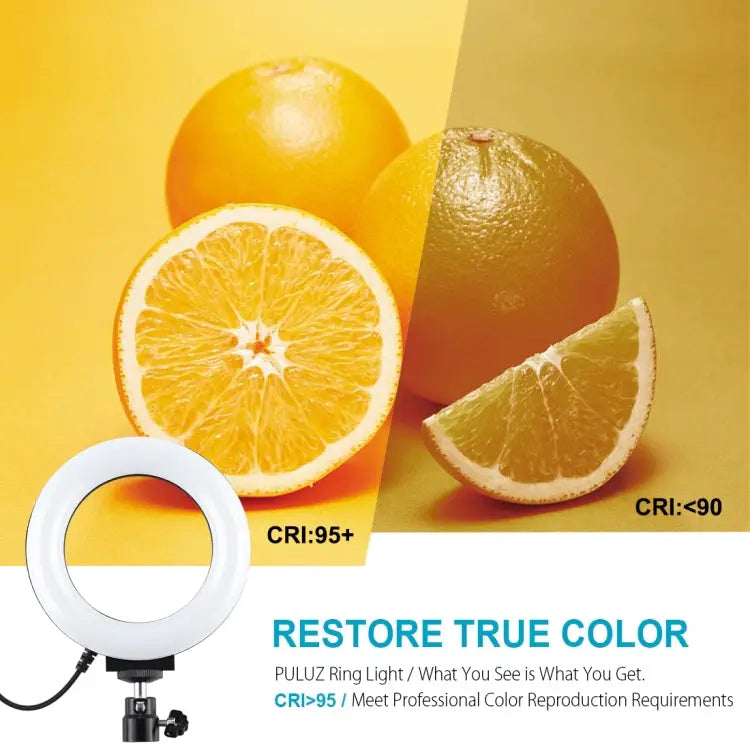 PULUZ 4.7 inch 12cm USB 3 Modes Dimmable LED Ring Selfie Beauty Vlogging Photography Video Lights with Tripod Ball Head