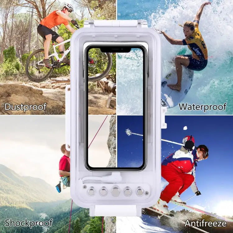 PULUZ 45m/147ft Waterproof Diving Case Photo Video Taking Underwater Housing Cover for iPhone 14 Series iPhone 13