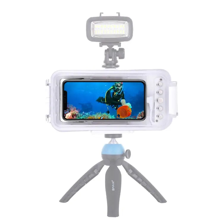 PULUZ 45m/147ft Waterproof Diving Case Photo Video Taking Underwater Housing Cover for iPhone 14 Series iPhone 13
