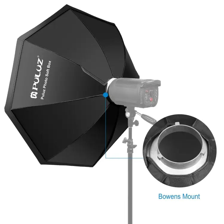 PULUZ 95cm Speedlite Flash Octagon Parabolic Softbox Bowens Mount Diffuser - 95cm Octangle