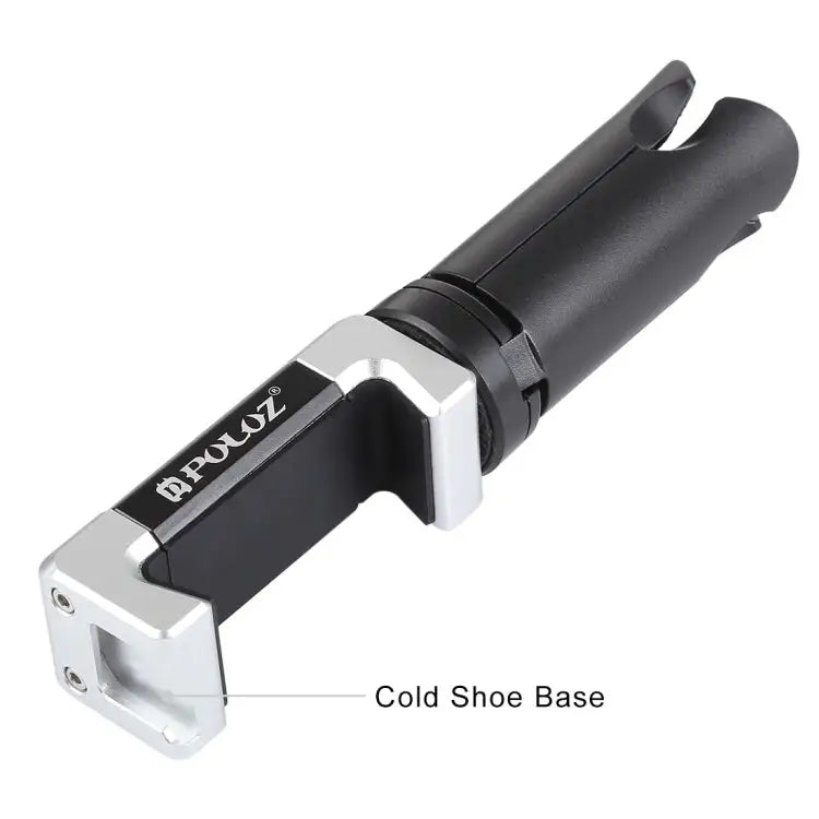 PULUZ Folding Plastic Tripod + Aluminum Alloy Clamp Bracket with Cold Shoe for iPhone Galaxy Huawei Xiaomi Sony HTC