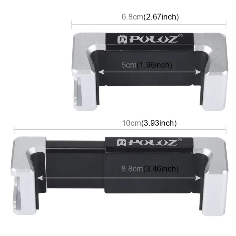 PULUZ Folding Plastic Tripod + Aluminum Alloy Clamp Bracket with Cold Shoe for iPhone Galaxy Huawei Xiaomi Sony HTC