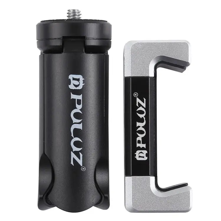 PULUZ Folding Plastic Tripod + Aluminum Alloy Clamp Bracket with Cold Shoe for iPhone Galaxy Huawei Xiaomi Sony HTC