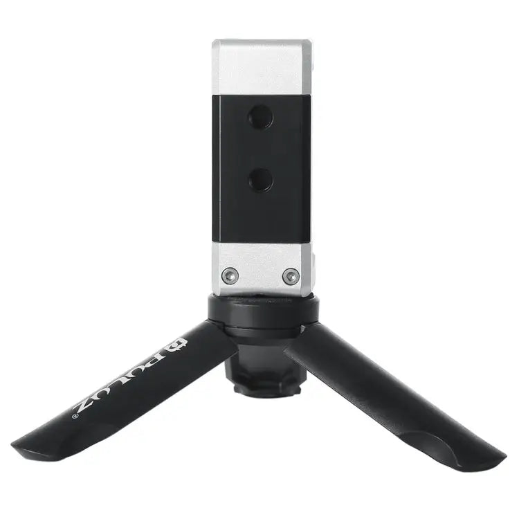 PULUZ Folding Plastic Tripod + Aluminum Alloy Clamp Bracket with Cold Shoe for iPhone Galaxy Huawei Xiaomi Sony HTC