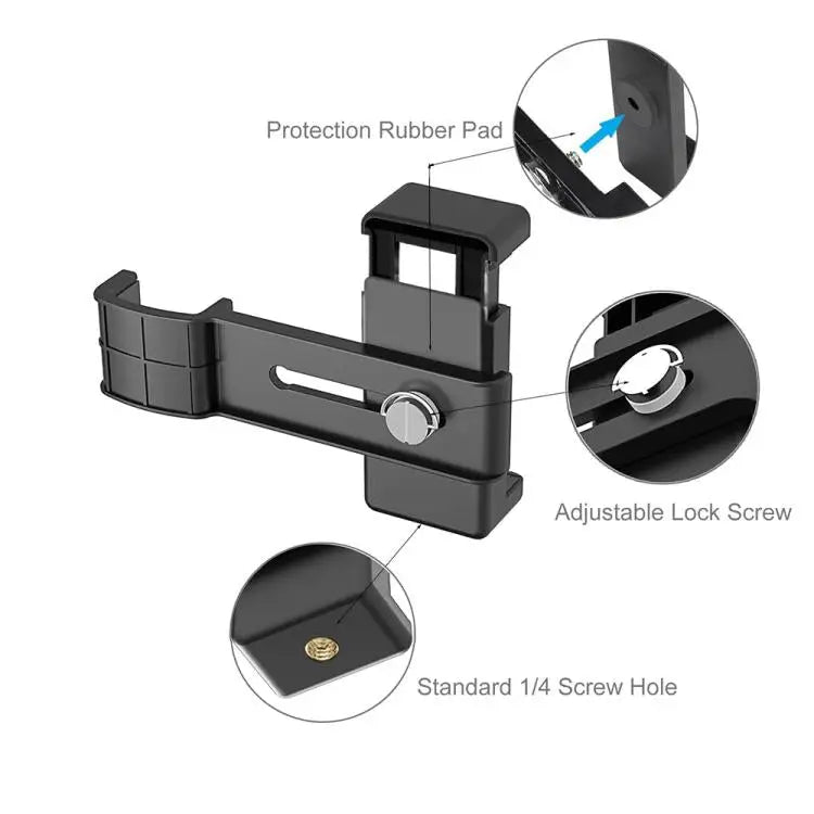 PULUZ Smartphone Fixing Clamp 1/4 inch Holder Mount Bracket for DJI OSMO Pocket / Pocket 2 - Clamp