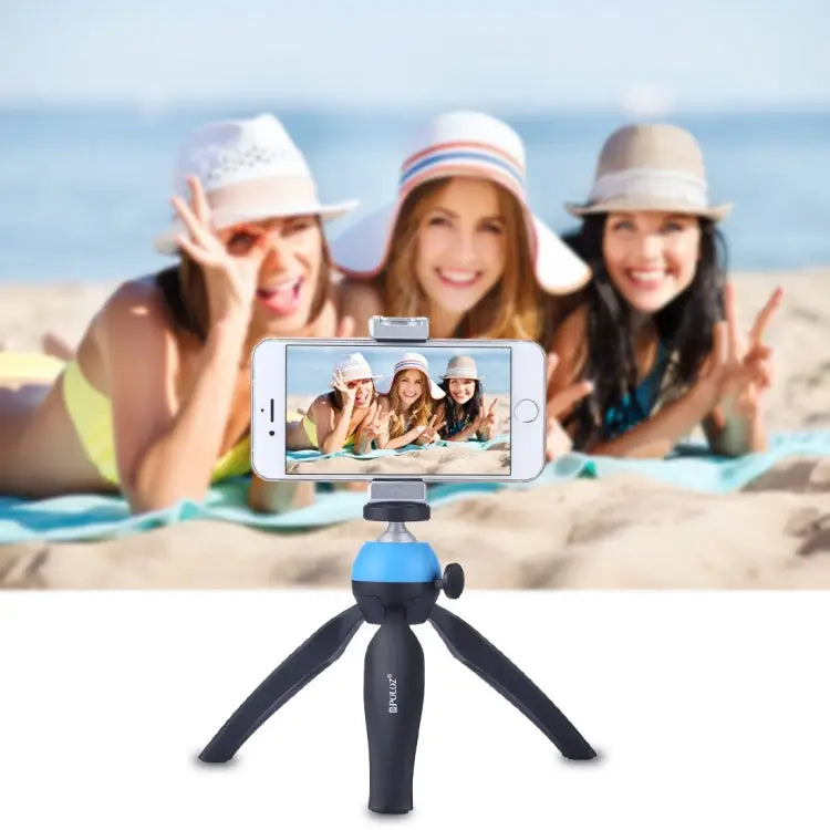 PULUZ Universal Phone Aluminum Alloy Clamp Holder Bracket with Cold Shoe For iPhone Galaxy Huawei Xiaomi Sony HTC