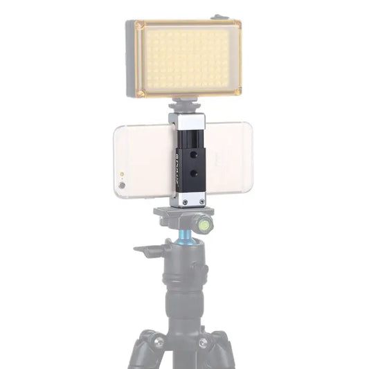 PULUZ Universal Phone Aluminum Alloy Clamp Holder Bracket with Cold Shoe For iPhone Galaxy Huawei Xiaomi Sony HTC