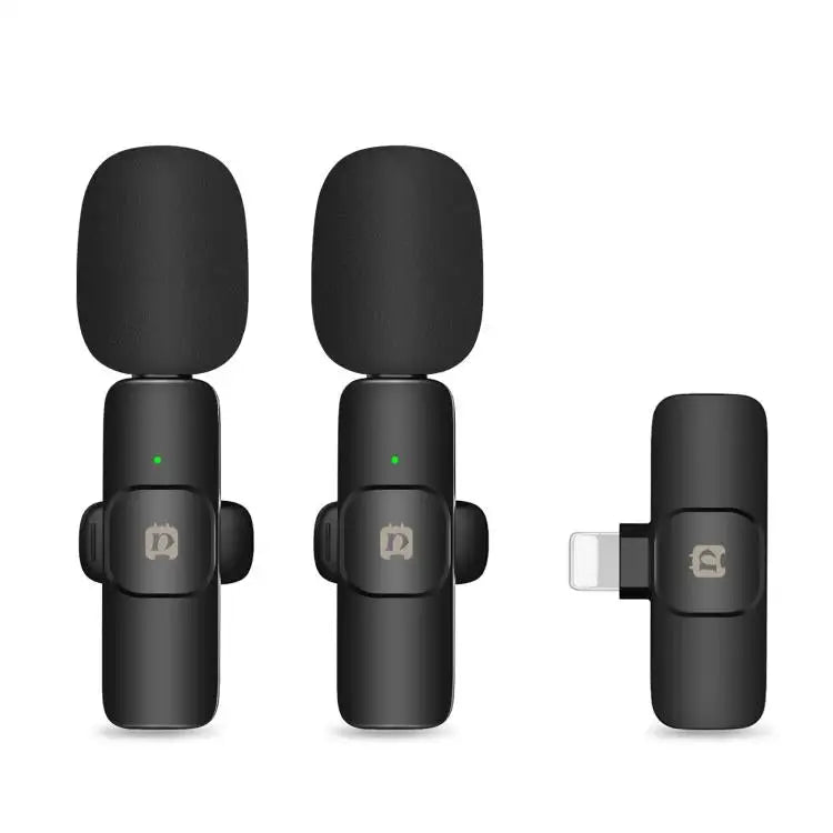 PULUZ Wireless Lavalier Noise Reduction Reverb Microphones for iPhone / iPad 8-Pin Receiver Dual Microphones - 8-Pin