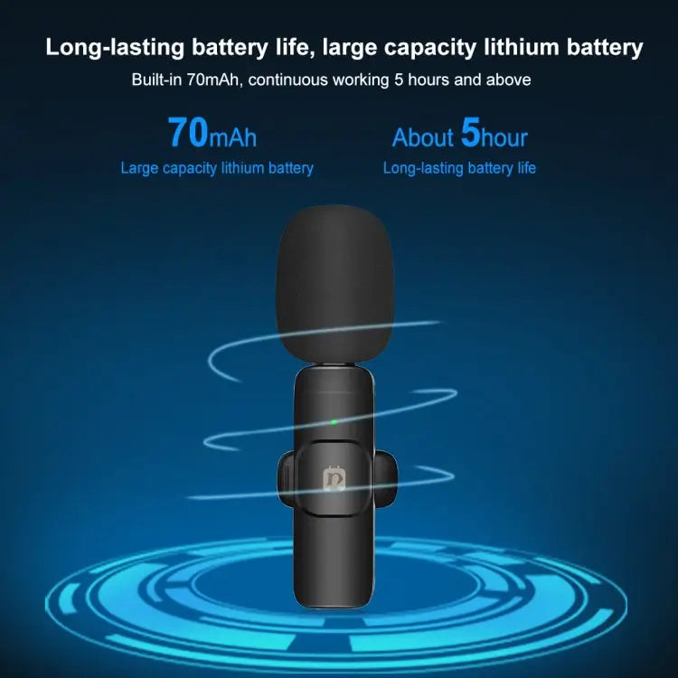 PULUZ Wireless Lavalier Noise Reduction Reverb Microphones for Type-C Phone Type-C Receiver and Dual Microphones