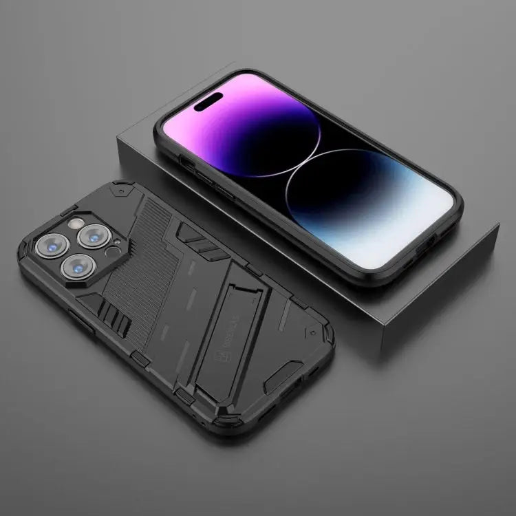 Punk Armor 2 in 1 PC + TPU Phone Case For iPhone 14 Pro Max - Apple Accessories