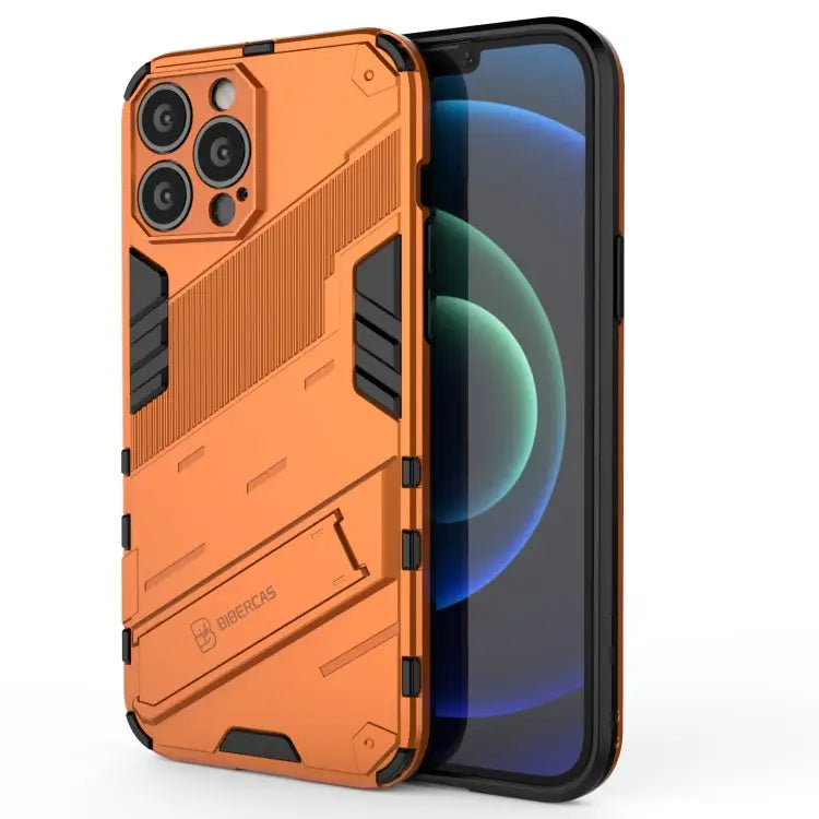 Punk Armor 2 in 1 PC + TPU Phone Case with Invisible Holder For iPhone 13 mini For iPhone 13 For iPhone 13 Pro
