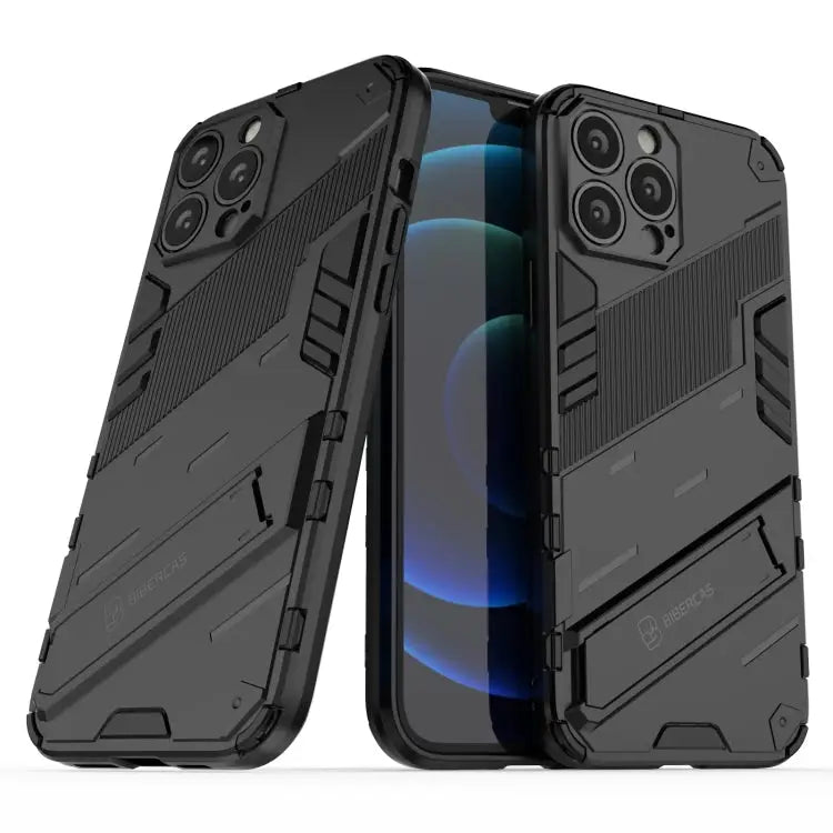 Punk Armor 2 in 1 PC + TPU Phone Case with Invisible Holder For iPhone 13 Pro Max - Apple Accessories