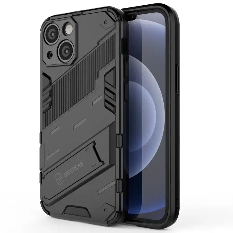 Punk Armor 2 in 1 PC + TPU Phone Case with Invisible Holder For iPhone 13 mini For iPhone 13 For iPhone 13 Pro