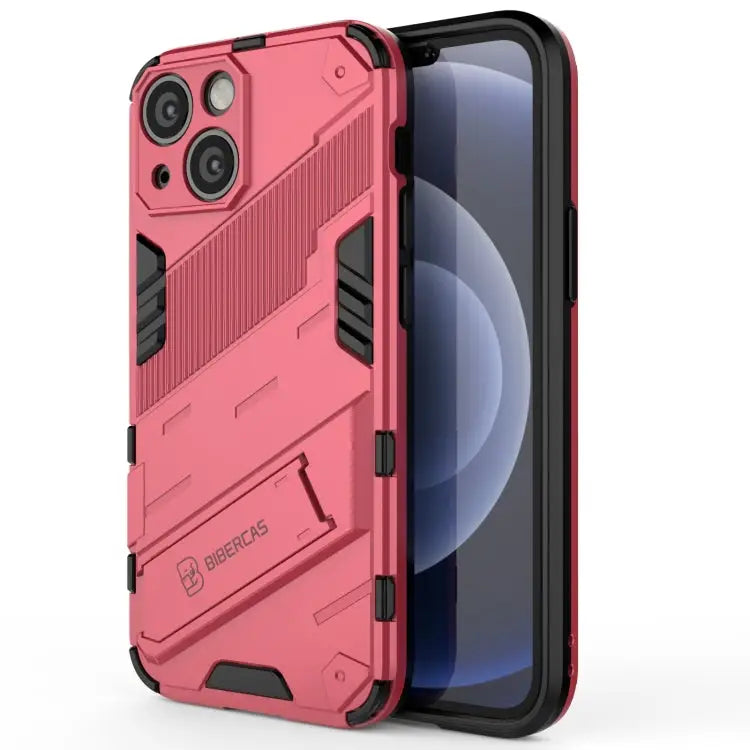 Punk Armor 2 in 1 PC + TPU Phone Case with Invisible Holder For iPhone 13 mini For iPhone 13 For iPhone 13 Pro